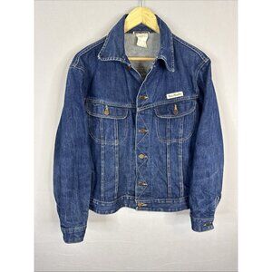 Vintage Rodeo Rambler Denim Jacket Zig Zag Placket Blue Jean Coat Mens M 60s